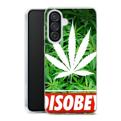 Coque Samsung Galaxy A56 5G Weed Cannabis Disobey | Housse Antichoc Silicone Souple, Ultra Fine, Protection intégrale, Motif Floral