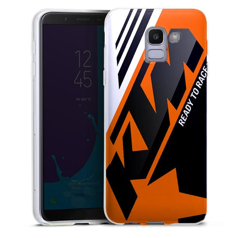 KTM Racing Orange And Black | Coque Samsung J8 2018 | Tpu Antichocs | Etui Silicone Compatible Galaxy SM J810 - MaCoquePerso