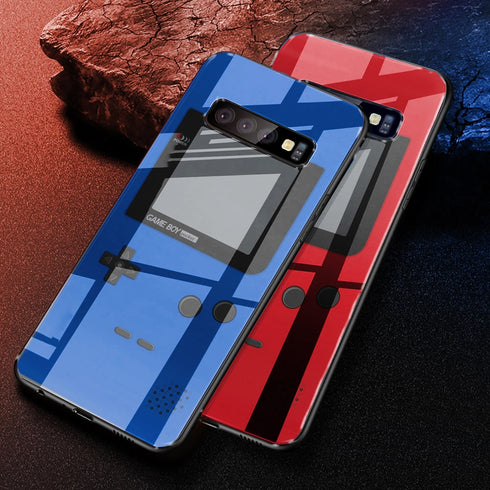 Game Boy Bleue, Coque de téléphone Samsung S10 en Verre Trempé