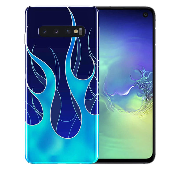 Coque Samsung S10 Tribal Jam Flammes Bleues en Silicone