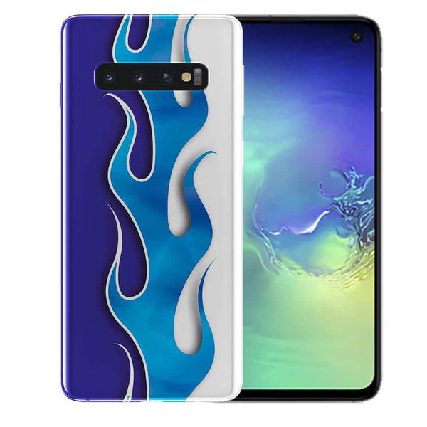 Coque Gel Silicone Tribale Vagues Bleues pour S10, S10E, S10+