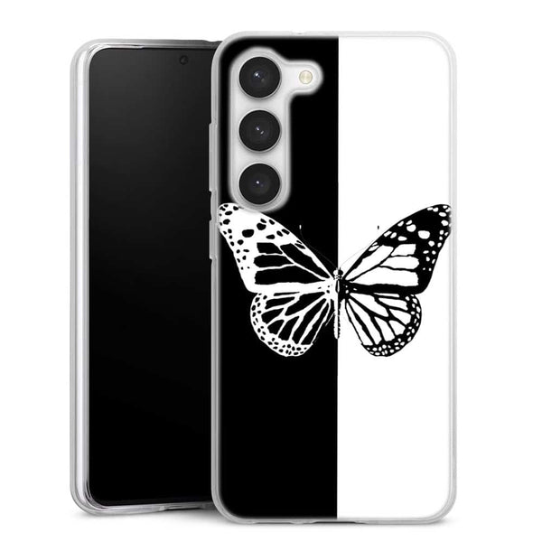 Coque Samsung Galaxy S23 Butterfly Noir et Blanc