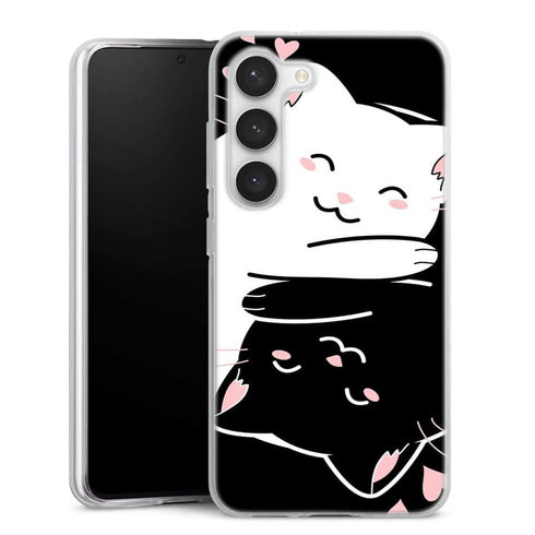 Coque Samsung Galaxy S23 Chats Kawaii Yin et Yang