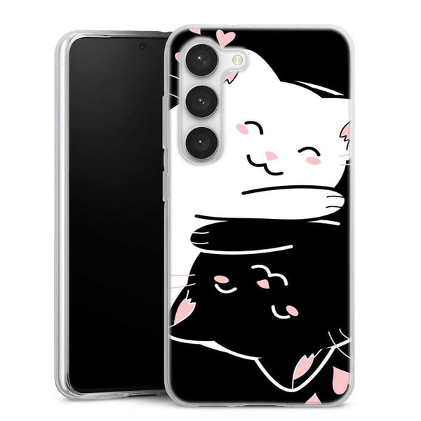 Coque Samsung Galaxy S23 Chats Kawaii Yin et Yang