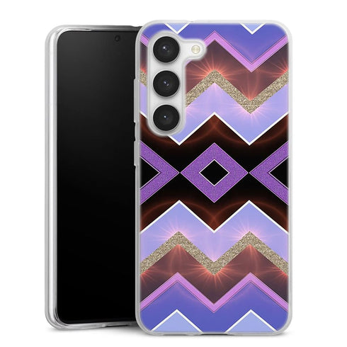 Coque pour Samsung S23 Chevrons Azteque Violet
