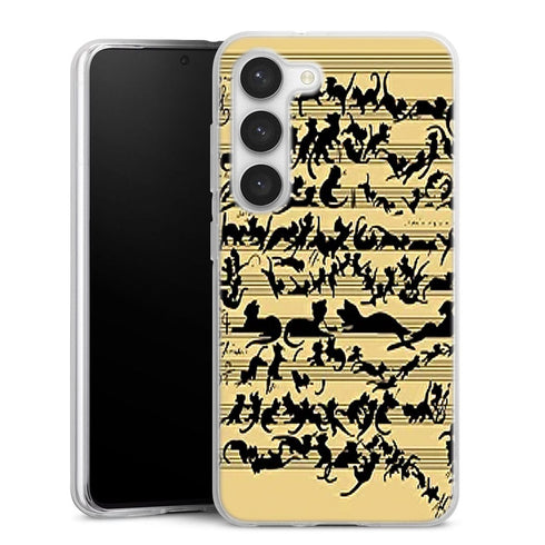 Coque Samsung Galaxy S23 Clef musicale pour chat