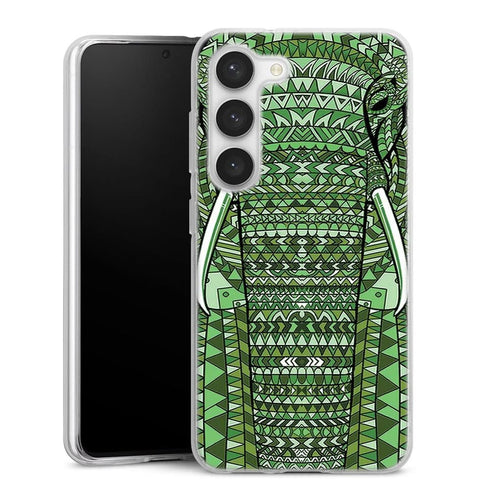 Coque Samsung Galaxy S23 Elephant Vert Azteque