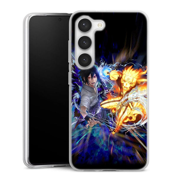 Coque Samsung Galaxy S23, S23 Plus, S23 Ultra Fight Naruto Sasuke