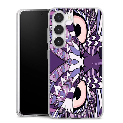Coque Samsung Galaxy S23 Hibou violet Azteque