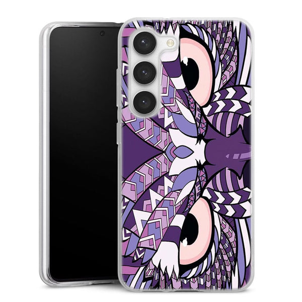 Coque Samsung Galaxy S23 Hibou violet Azteque