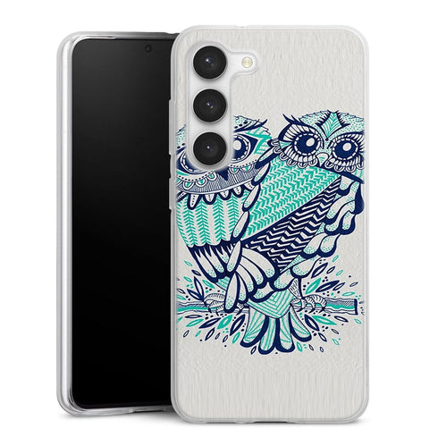 Coque Samsung Galaxy S23 Hiboux Turquoises