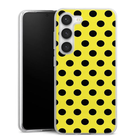 Coque pour Samsung S23 Jaune à Pois Noirs