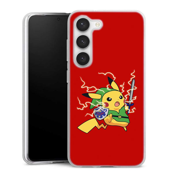 Coque pour Galaxy S23 Linkachu - Coque antichoc Pikachu Jaune Minecraft