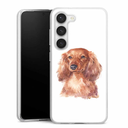 Coque Samsung Galaxy S23 Mon Teckel en Portrait