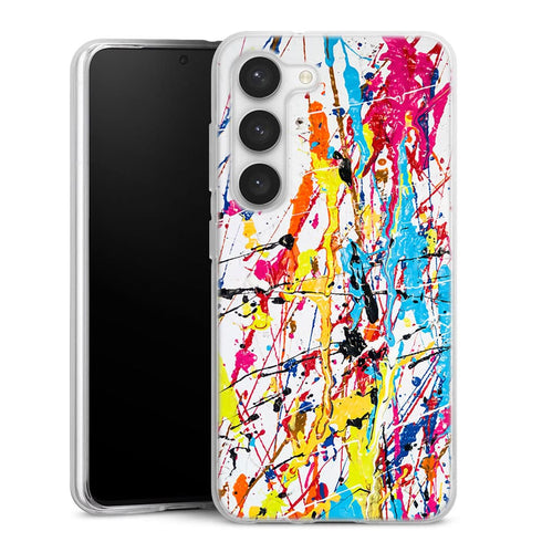 Coque pour Samsung S23 Splash Paint Arc en ciel
