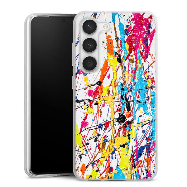 Coque pour Samsung S23 Splash Paint Arc en ciel
