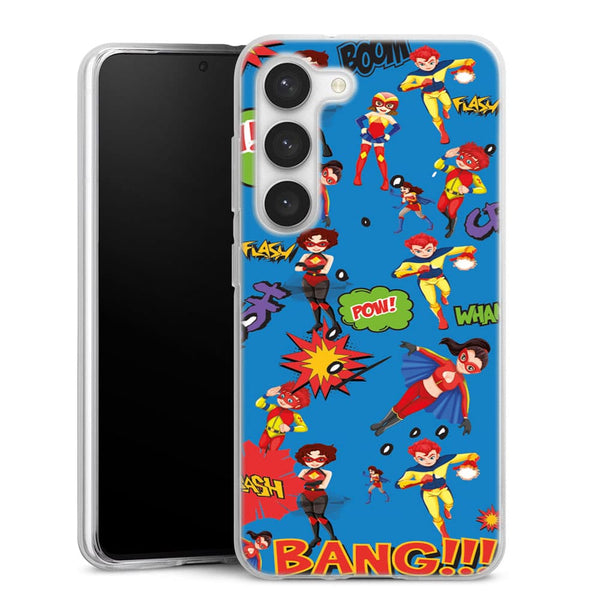 Coque Samsung Galaxy S23, S23 Plus, S23 Ultra Super Héros Bleu