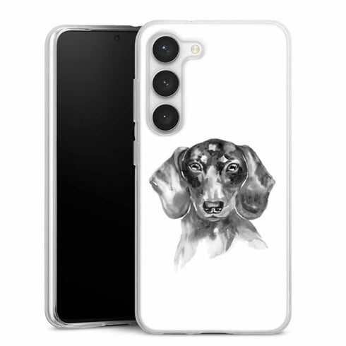Coque Samsung Galaxy S23 Teckel Black and White