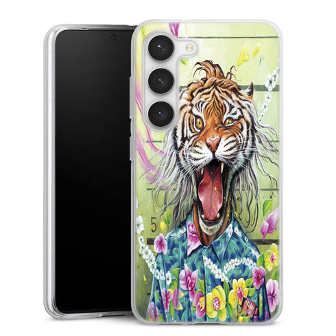 Coque Samsung Galaxy S23 Tiger Flowers
