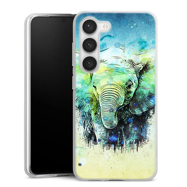 Coque Samsung Galaxy S23 Water Color Elephant