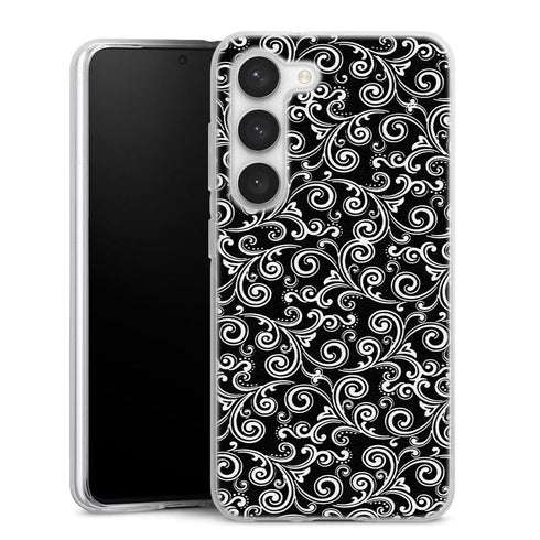 Coque Samsung S23 Black and white swirls