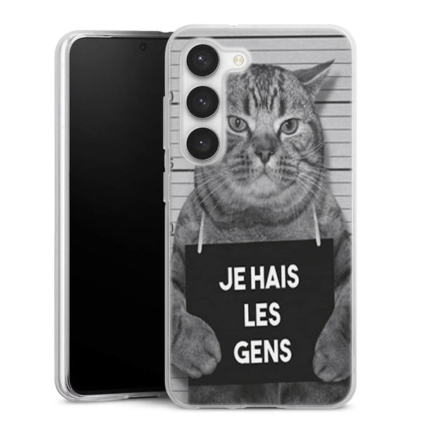 Coque Samsung Galaxy S23 I hate People Jail Cat