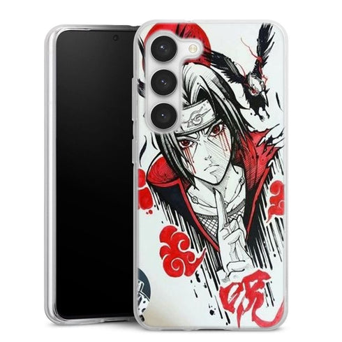 Coque Samsung Galaxy S23, S23 Plus, S23 Ultra itachi blood eyes raven akatsuki