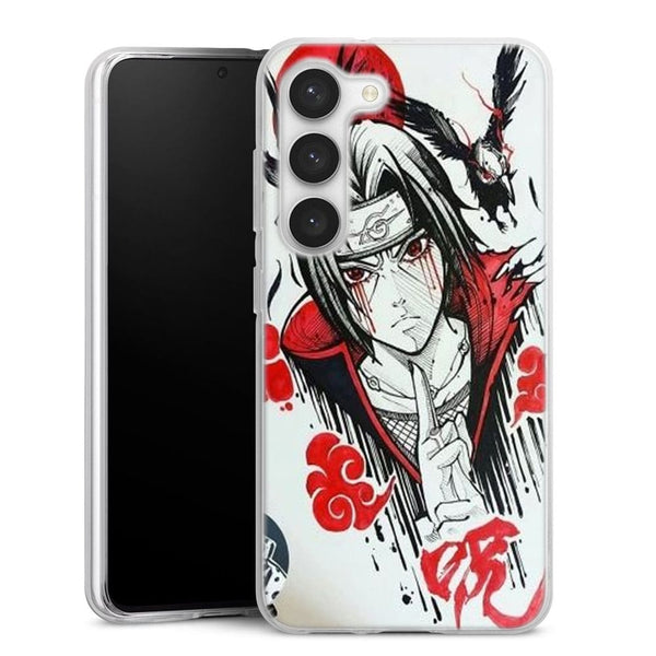 Coque Samsung Galaxy S23, S23 Plus, S23 Ultra itachi blood eyes raven akatsuki