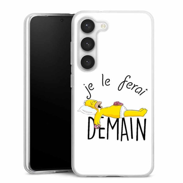 Coque Samsung Galaxy S23, S23 Plus, S23 Ultra Je le Ferai demain Homer Donuts