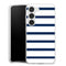 Coque pour Samsung S23 Bandes Mariniere Noires Blanches