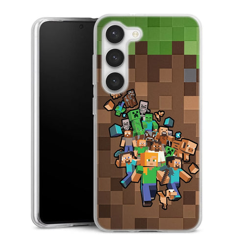 Coque Samsung Galaxy S23 Minecraft creeper forest - Protection Gamer