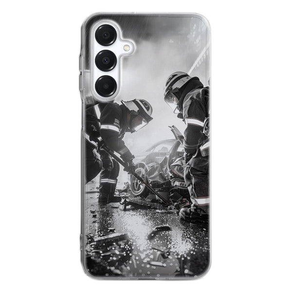 Coque Samsung INTERVENTION POMPIER ACCIDENT ROUTIER STYLE NOIR ET BLANC - MaCoquePerso