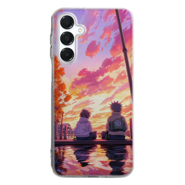 Coque Samsung Naruto et Sasuke enfant sous le coucher de soleil - MaCoquePerso