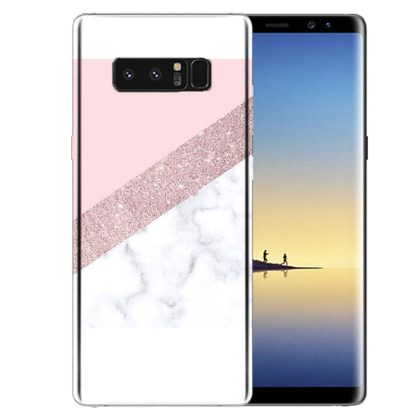 Texture | Coque Note 8 Marbre Rose et Blanc | Silicone, Tpu, Antichocs | Effet Marbre Housse Samsung Galaxy MaCoquePerso