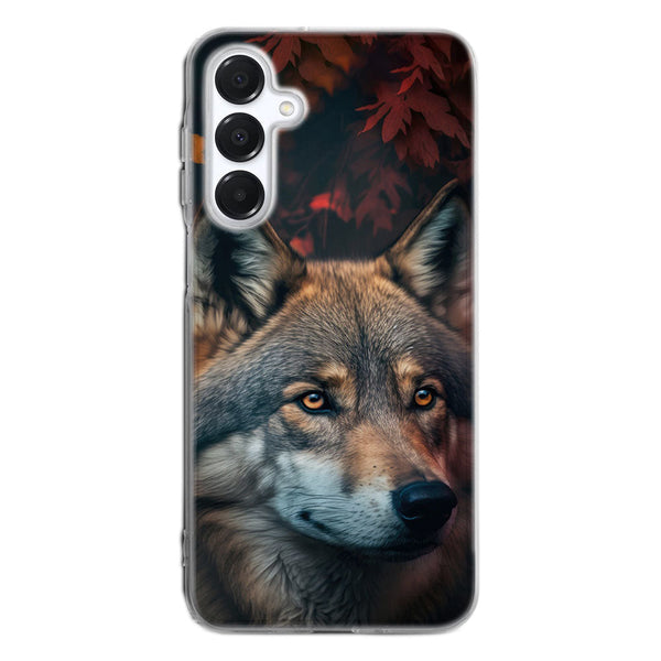 Coque Samsung Portrait de loup majestueux en foret d 'automne