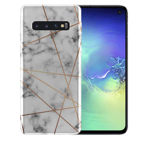 Geometric Triangles in blush and rose gold, Coque S10, S10E, S10 Plus