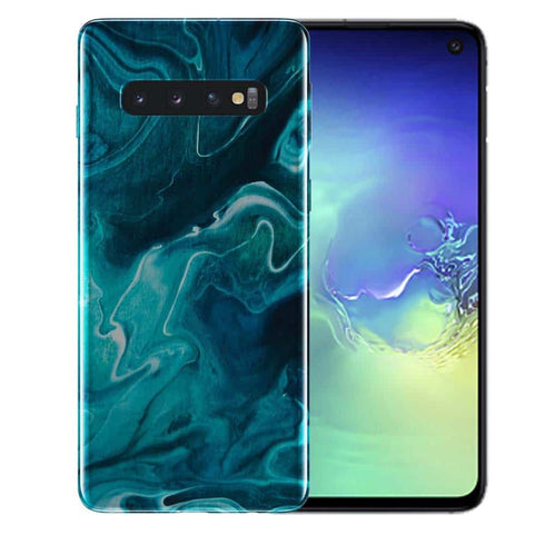 Coque de telephone s10 marbre Gravity Bleu en Silicone