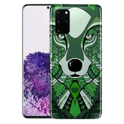 Loup Vert Azteque - Coque Samsung S20 Antichocs