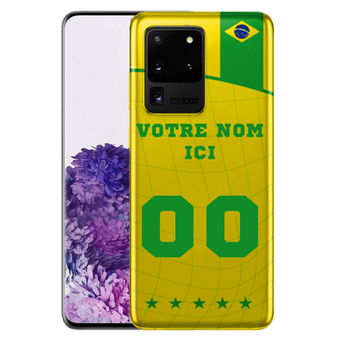 Equipe Seleção Bresil Foot - Coque Samung S20 Ultra a Floquer
