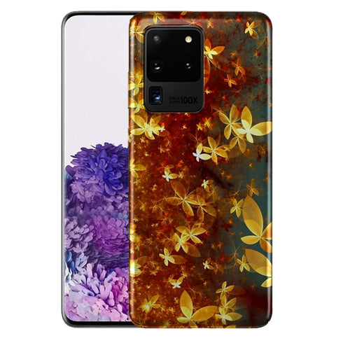Golden Butterflies - Samsung Galaxy S20, Samsung S20 Ultra - Housse Silicone - Animaux MaCoquePerso
