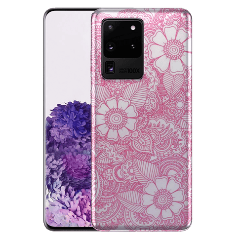 Coque de télephone Samsung S20 Ultra Fleur Dentelle Rose