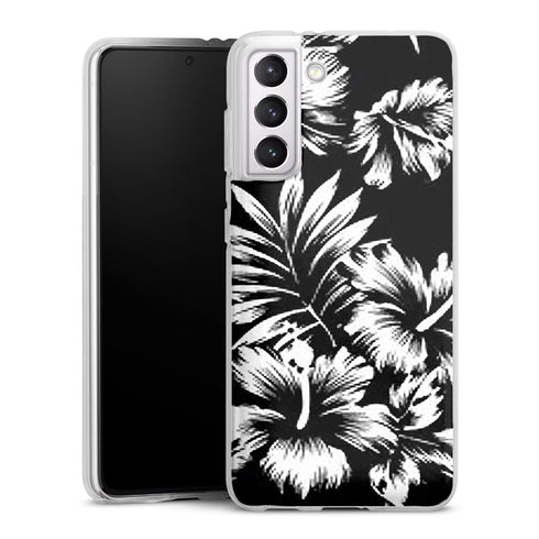 Coque Samsung Galaxy S21, Galaxy S21 Plus fleurs sauvages noires