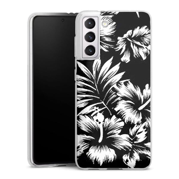 Coque Samsung Galaxy S21, Galaxy S21 Plus fleurs sauvages noires