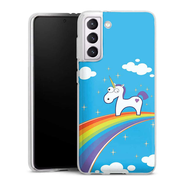 Coque Samsung Galaxy S21, Galaxy S21 Plus licorne arc en ciel