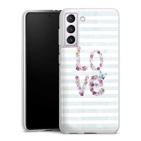 Coque Samsung Galaxy S21, Galaxy S21 Plus floral love