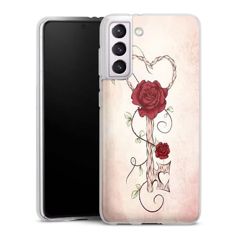 Coque Samsung Galaxy S21, Galaxy S21 Plus key of love motif aesthetic