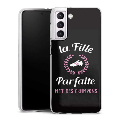 Coque Samsung Galaxy S21, Galaxy S21 Plus la fille parfaite met des crampons de footballeuse