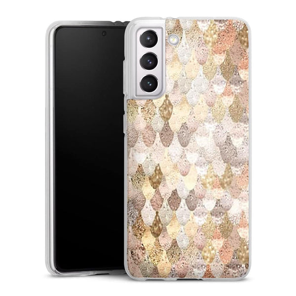 Coque Samsung Galaxy S21, Galaxy S21 Plus mermaid gold abstrait