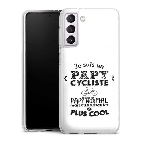 Coque Samsung Galaxy S21, Galaxy S21 Plus papy cycliste, idée cadeau original pour son grand pere