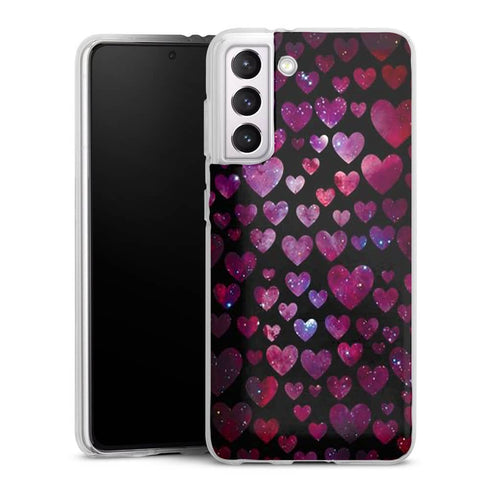 Coque Samsung Galaxy S21, Galaxy S21 Plus space hearts
